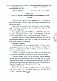 Kế hoạch tự đánh giá chất lượng chương trình đào tạo các nghề “Điều khiển tàu biển, Khai thác máy tàu thuỷ, Điện tàu thủy, CNKTĐK&TĐH, Sửa chữa máy tàu thủy, CN ô tô, Logictics, Điện công nghiệp, Điều khiển phương tiện thủy nội địa, Xây dựng công trình thủy” Trường Cao đẳng Hàng hải và Đường thủy I năm 2025